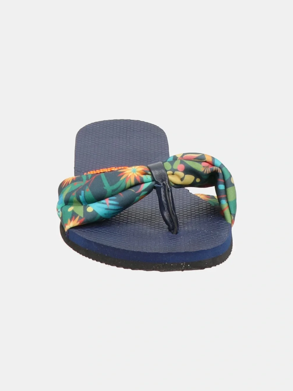 Havaianas Navy Flip Flops with Tropical Bow Strap - Size 7/8